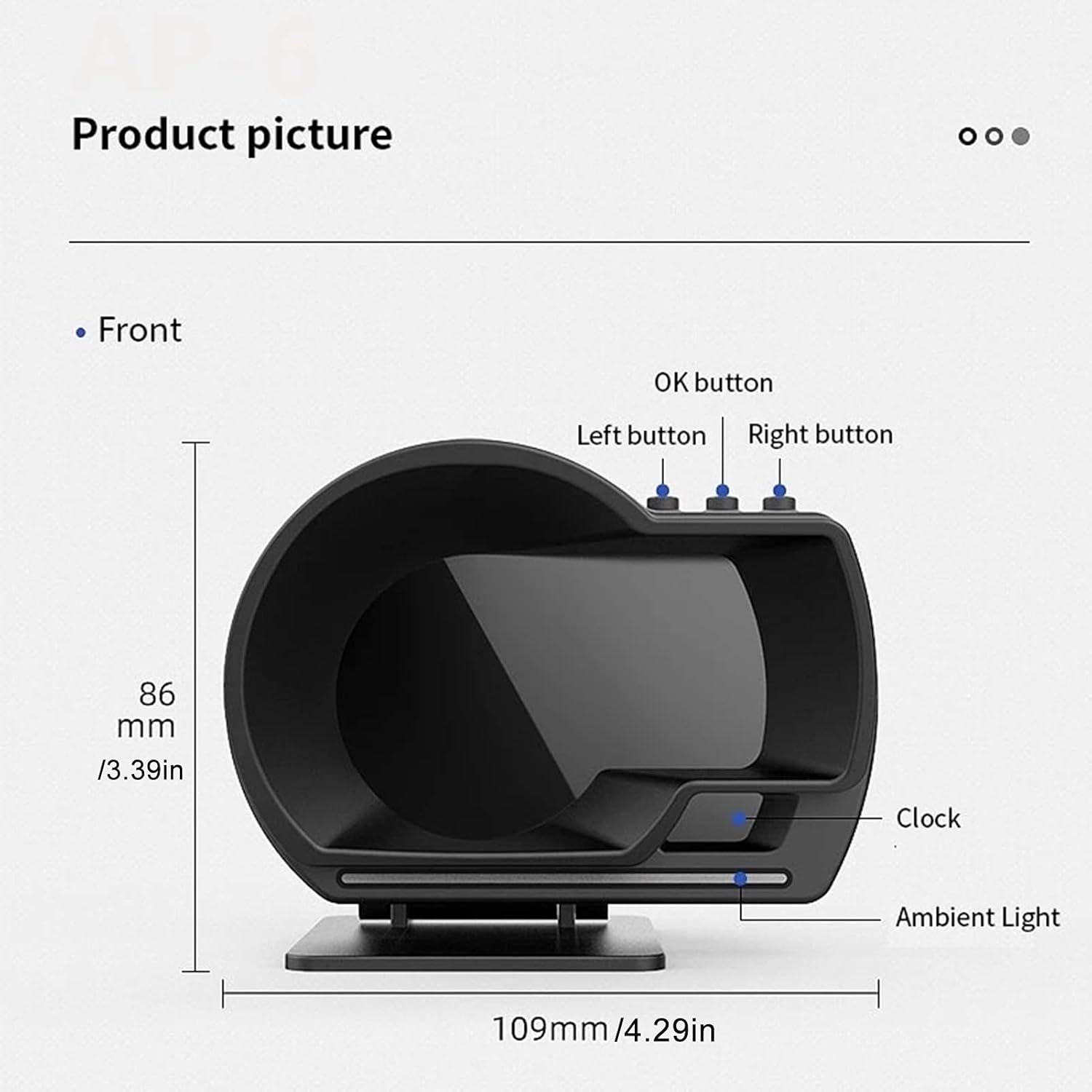 , Qiilu Car OBD2+ Smart Gauge Car HUD Speedometer Turbo RPM Alarm for Car Truck