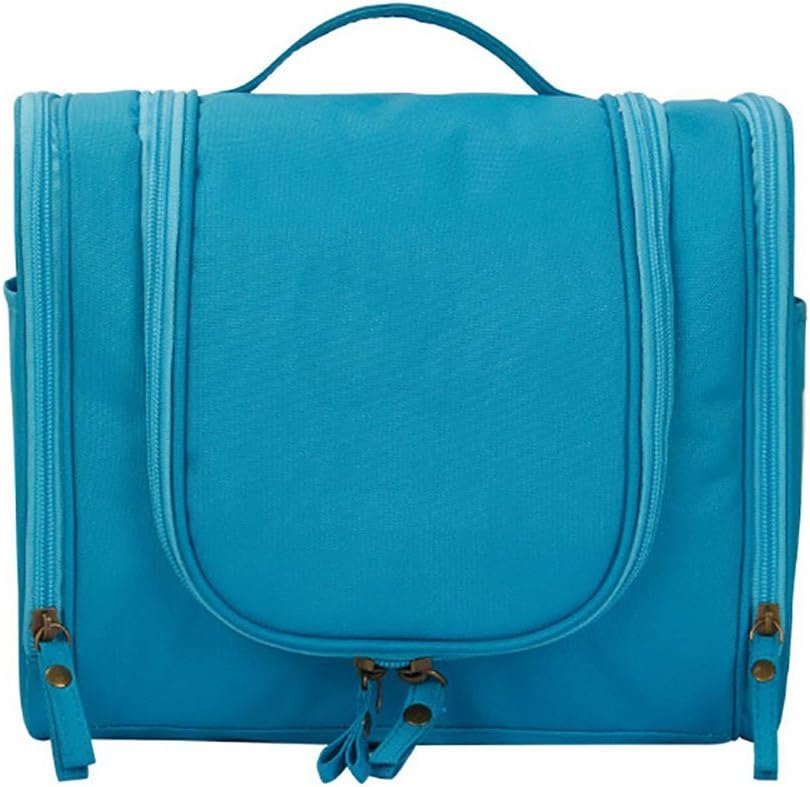 Men Women Portable Multifunctional Travel Wash Makeup Bag Organizer Toiletry Bag with Hook (Blue)