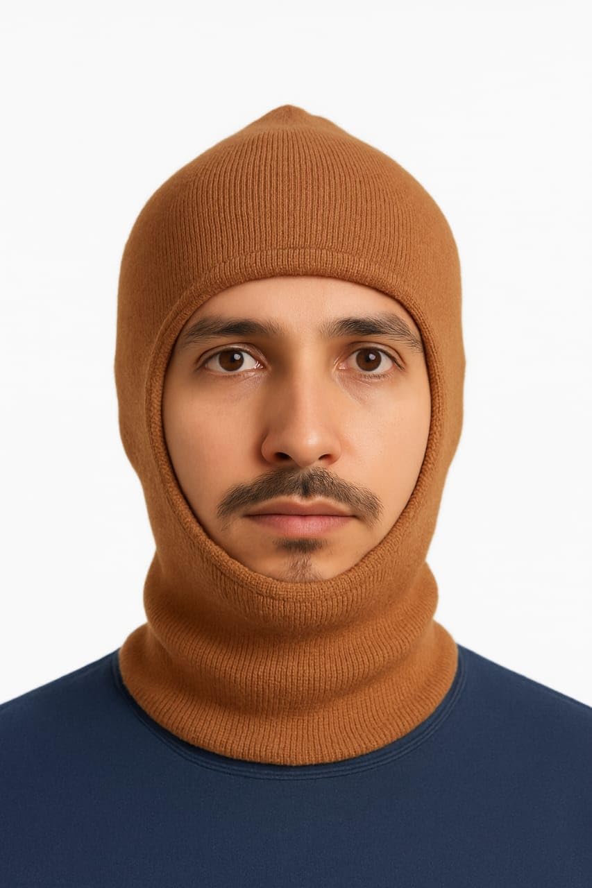 Nephar Woolen Winter Full Face Cover Monkey Caps for Men and Women Balaclava Winter Cap Monkey caps -Pack of 01-image-3