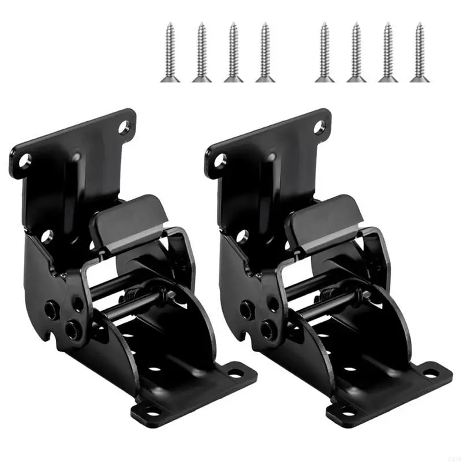 Folding Table Leg Hinge 4Pcs Sturdy Iron Concealed Hinges Portable Accessory Locking Designs(Black)