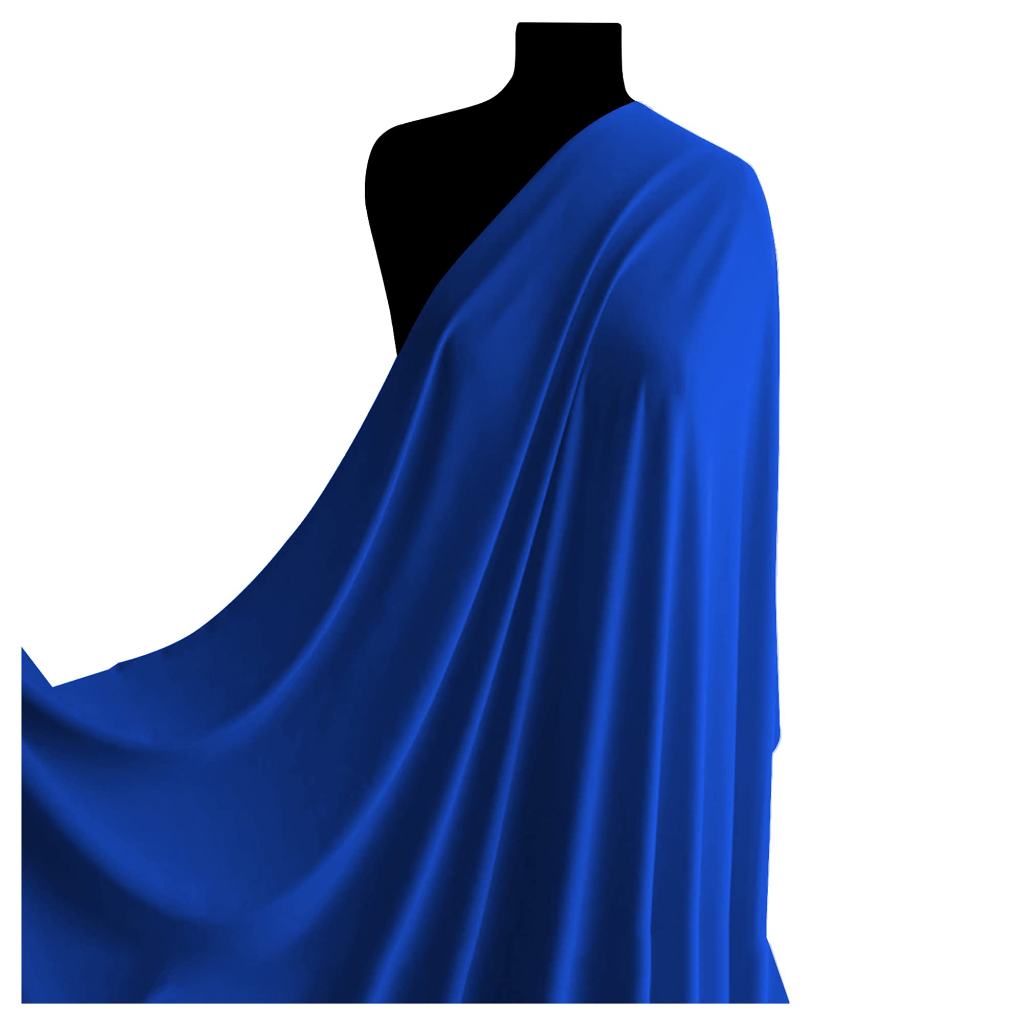 FABRICS KING ONLINE Lycra Nylon Spandex Fabric 4-Way Stretch Fabric Material for Dresses, Activewear, Swimwear, Dancewear & Decoration, l 60" - 150cm Wide | Sold by The Metre (Royal Blue, 1 Metre)