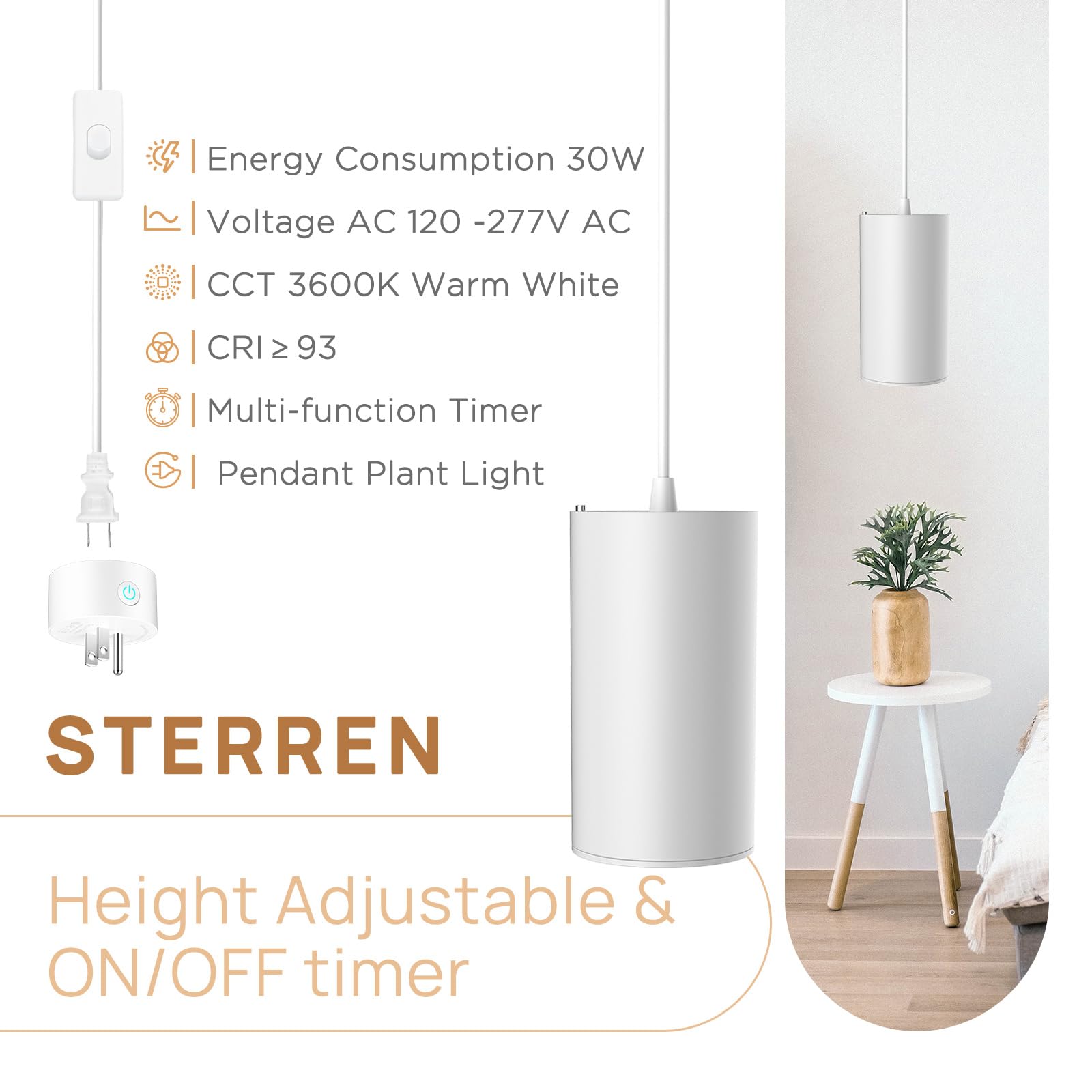 Amazon.com: STERREN Pendant Grow Lights,30W Full Spectrum Plant