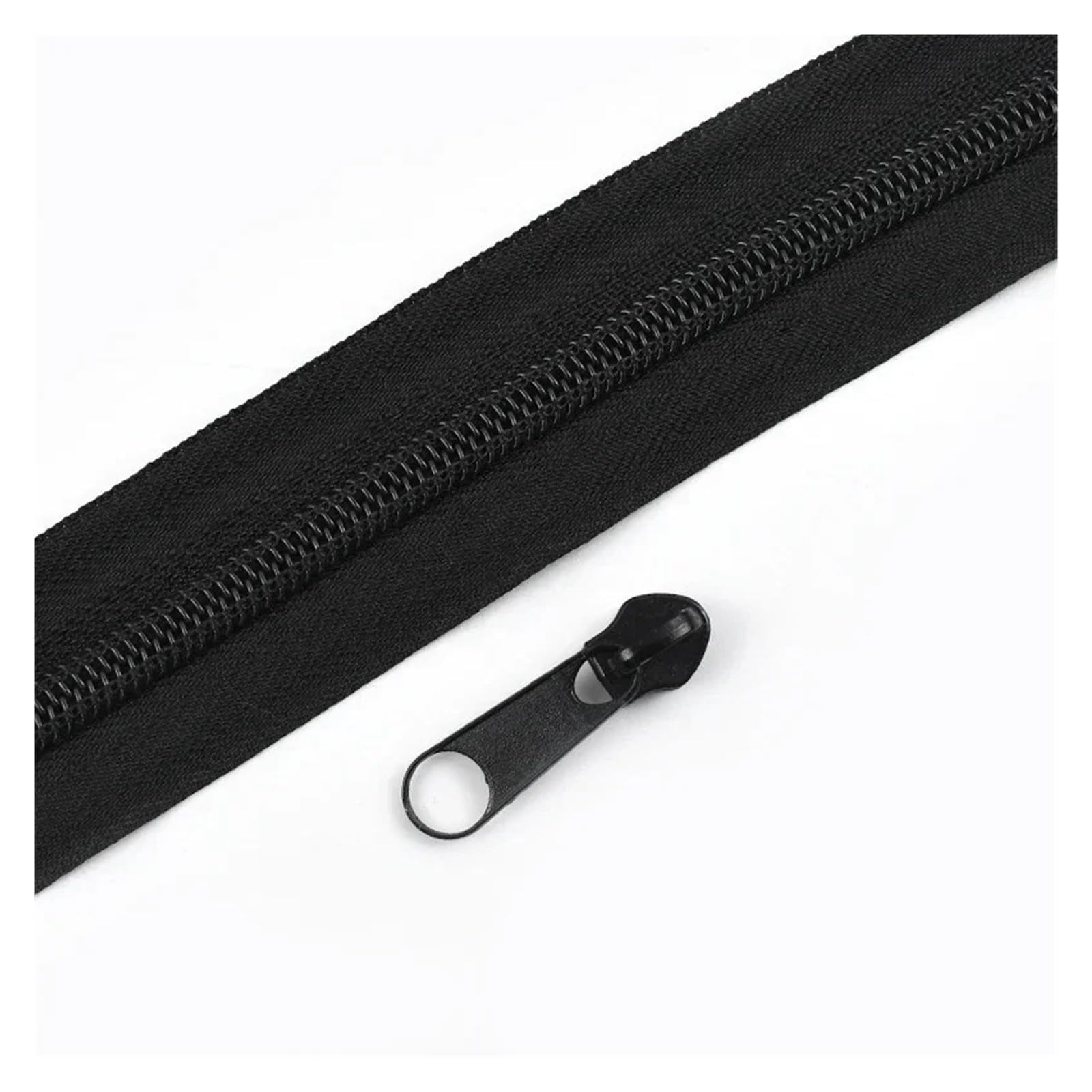 2/5/10M 3# 5# Sewing Zippers at the Meter with Slider Rainbow Nylon Zipper Tape Zips Garment Decorative Zip Repair Kits(Black,5MZips 5PcsSliders)