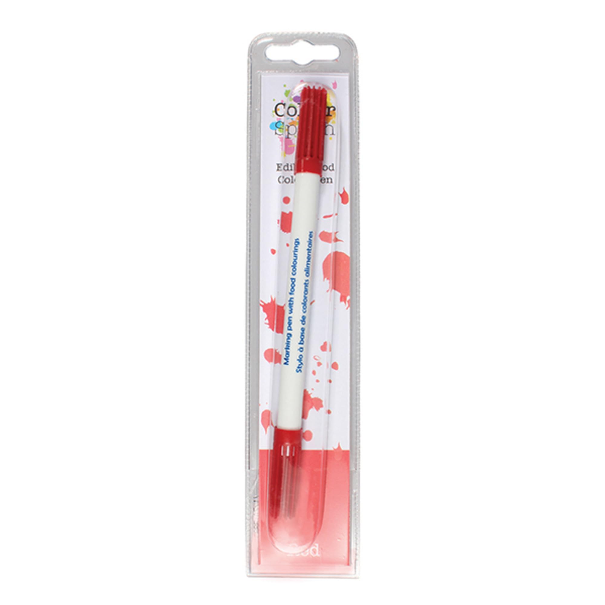 Colour Splash Edible Food Colouring Pen, Dual Tip Icing Pens, Food-Safe Paint Markers for Writing Messages & Drawing on Cakes & Cupcakes, Colourful & Easy to Use - Red 2ml