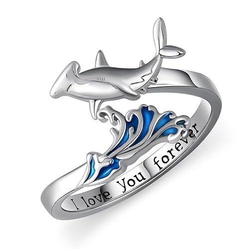 Manta Ray/Sea Turtle/Dolphin/Hammerhead Shark Ring 925 Sterling Silver Ocean Ring