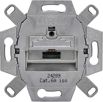 Busch Jäger, Rutenbeck inbouw netwerkdoos Ethernet 10 Gigabit/s (10GbE) KAT6A 6A - 1x RJ45 aansluiting in ReflexSi alpine wit frame en UAE afdekking inkl. EBROM fasetester voor montage van het