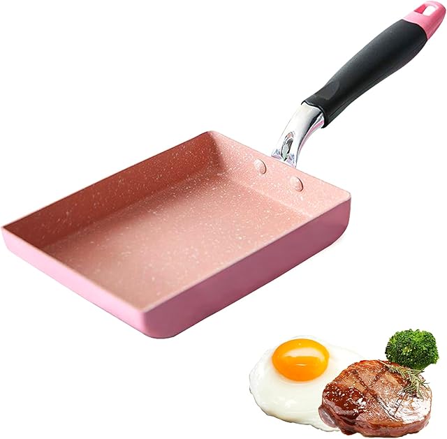 Japanese Omelette Pan, Tamagoyaki Japanese Omelette Pan, Rectangle Nonstick Frying Pan Square Egg Pan Frying Pan Poached Egg Small Kitchen Cooker for Kitchen Aluminum