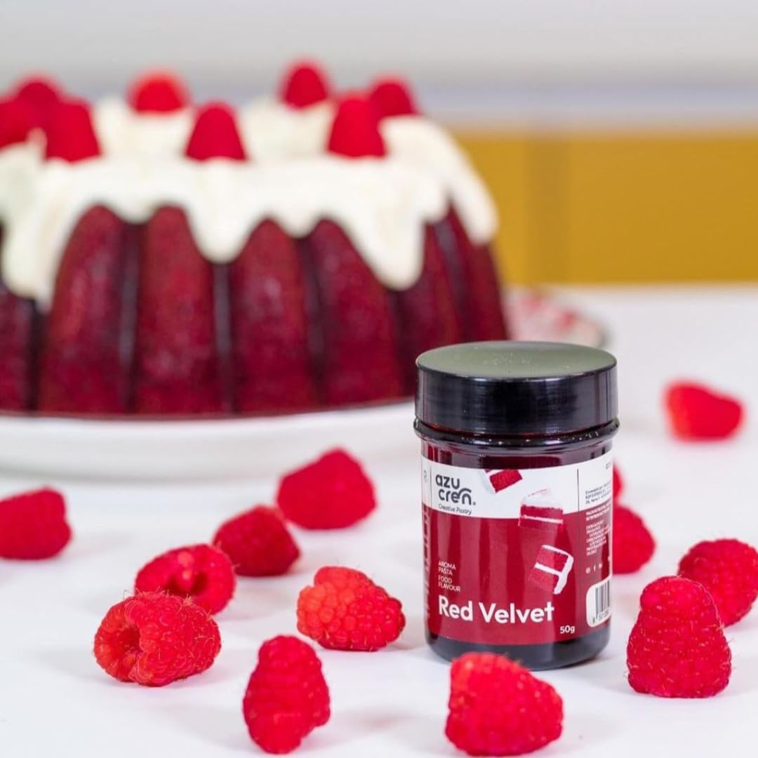 Azucren - Aroma en Pasta Concentrado - Sabor Intenso para Repostería Profesional - Aroma para tus Tartas, Galletas, Bizcochos - 50 G (Red Velvet)