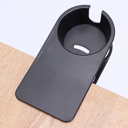 ULTECHNOVO Getränkehalter Clip für Schreibtisch Großer Becherhalter Tisch Anti-Verschütten Becherklemme aus ABS Kunststoff für Büro Home Office und Gaming Tisch Schwarz 20x10cm
