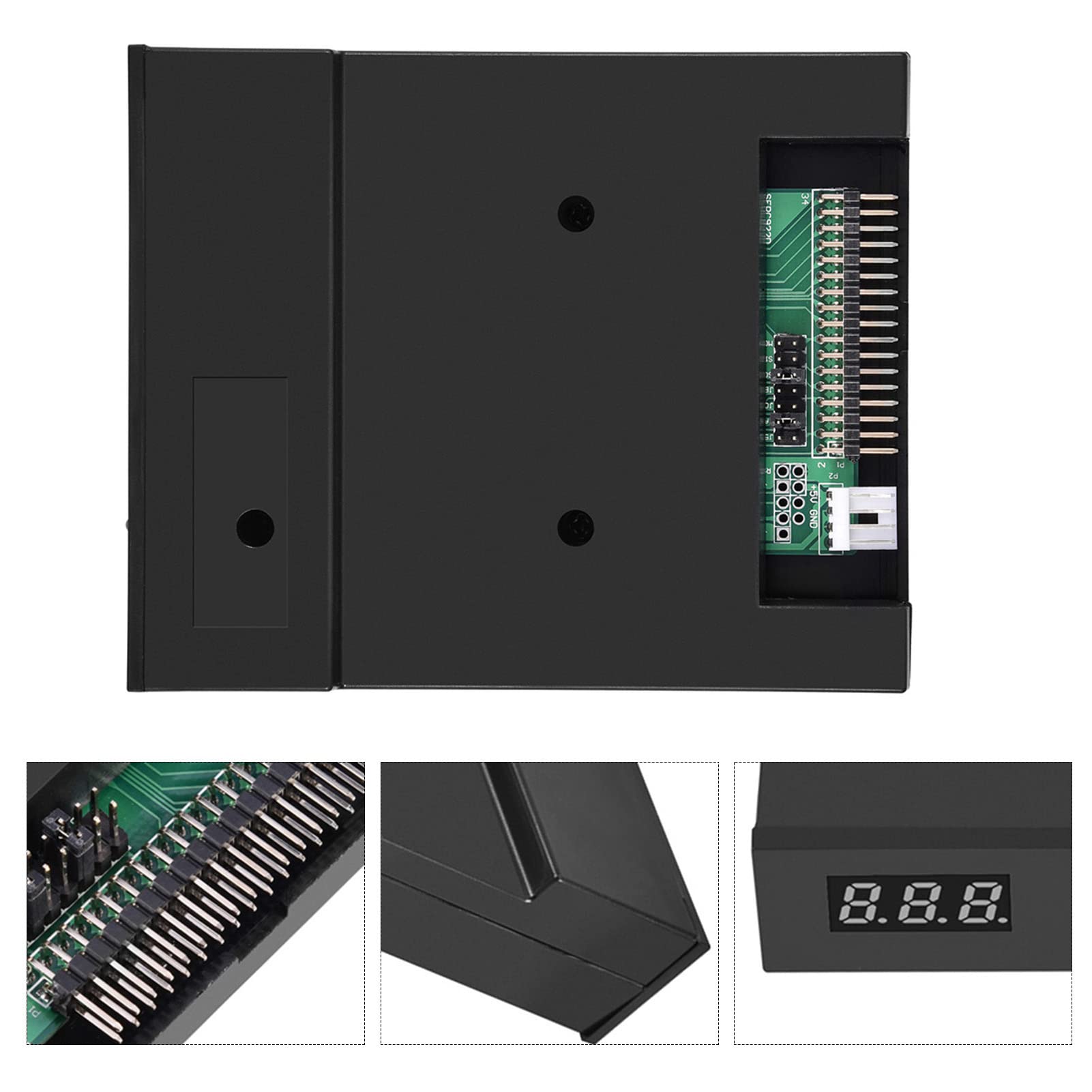 3,5-calowy emulator napędu dyskietek USB, Richer-R SFRM72-TU100K 720K 3,5-calowy emulator napędu dyskietek USB, odpowiedni do przemysłowych urządzeń sterujących Czarny