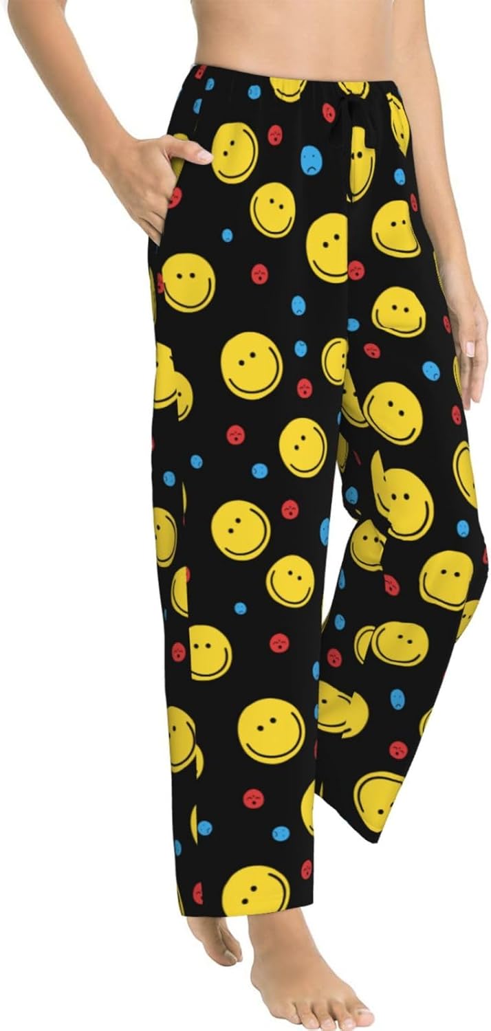 Smiley Face Women'S Pajama Pants Drawstring Pj Bottoms Pants With Pockets - Image 2