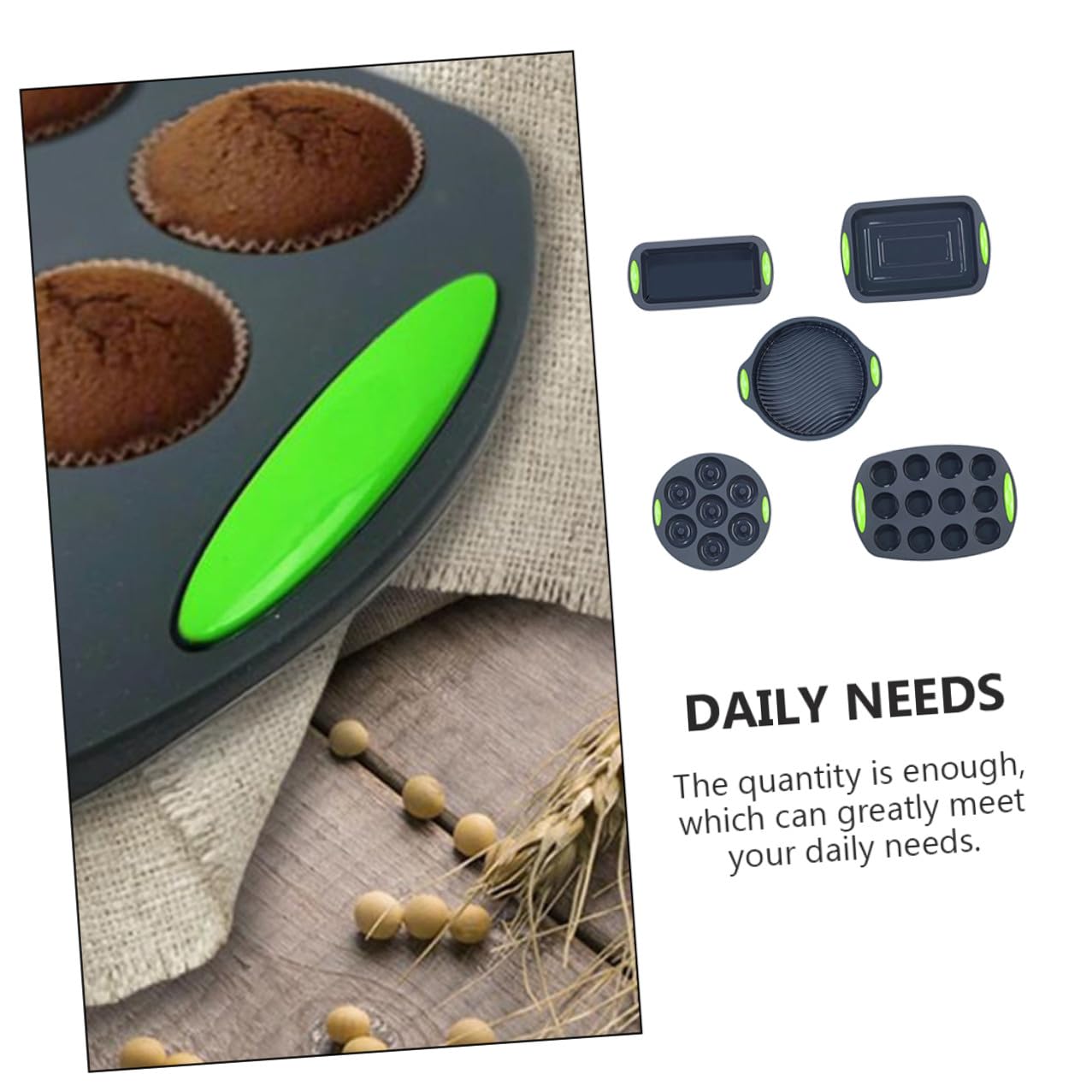 Homoyoyo Set de 5 Moldes de Silicona para Hornear Bizcochos, Resistentes al Calor y Flexibles, Ideales para Repostería en Cocina