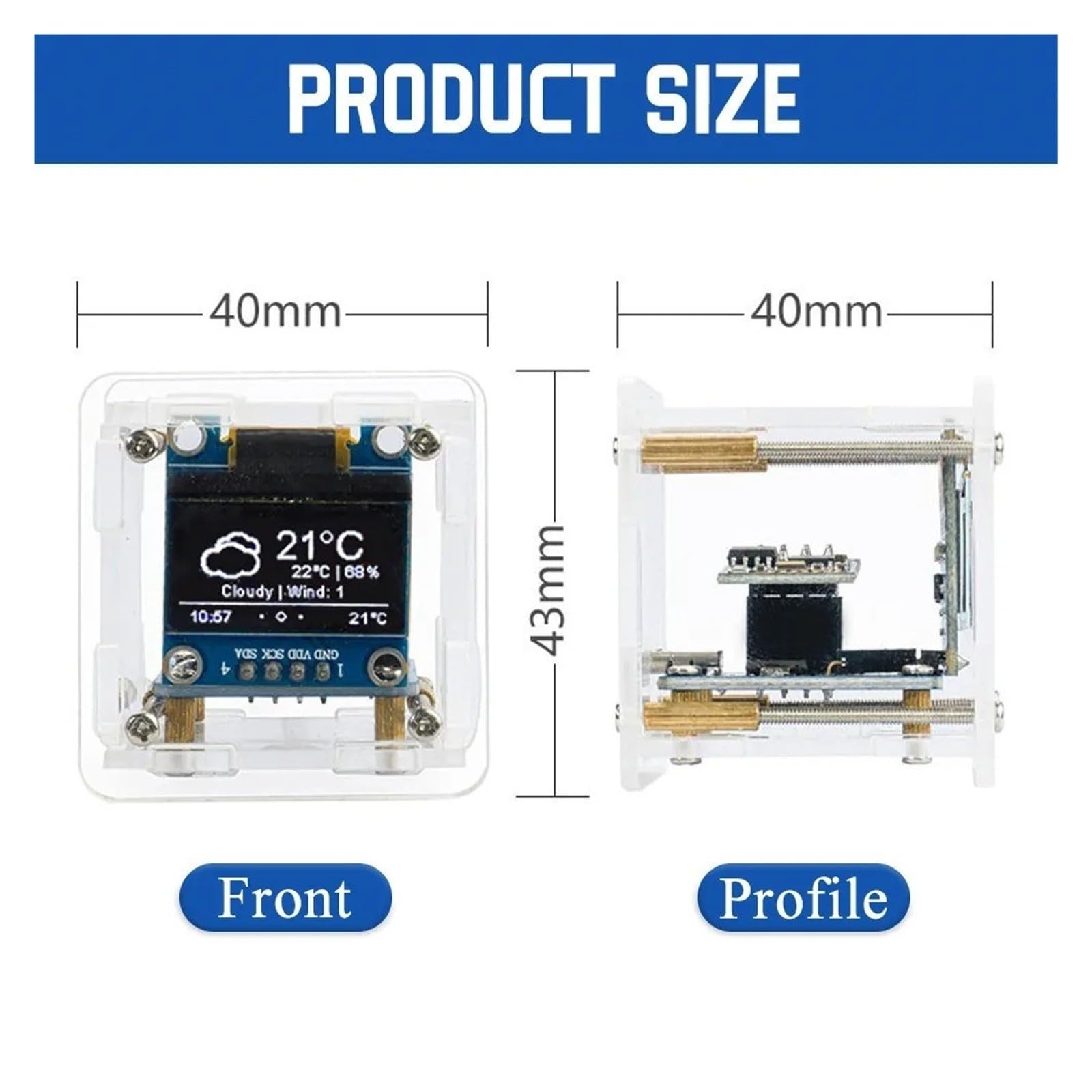ChuFort ESP8266 Mini zegar pogodowy DIY zestaw zegara cyfrowego WIFI dla elektroniki