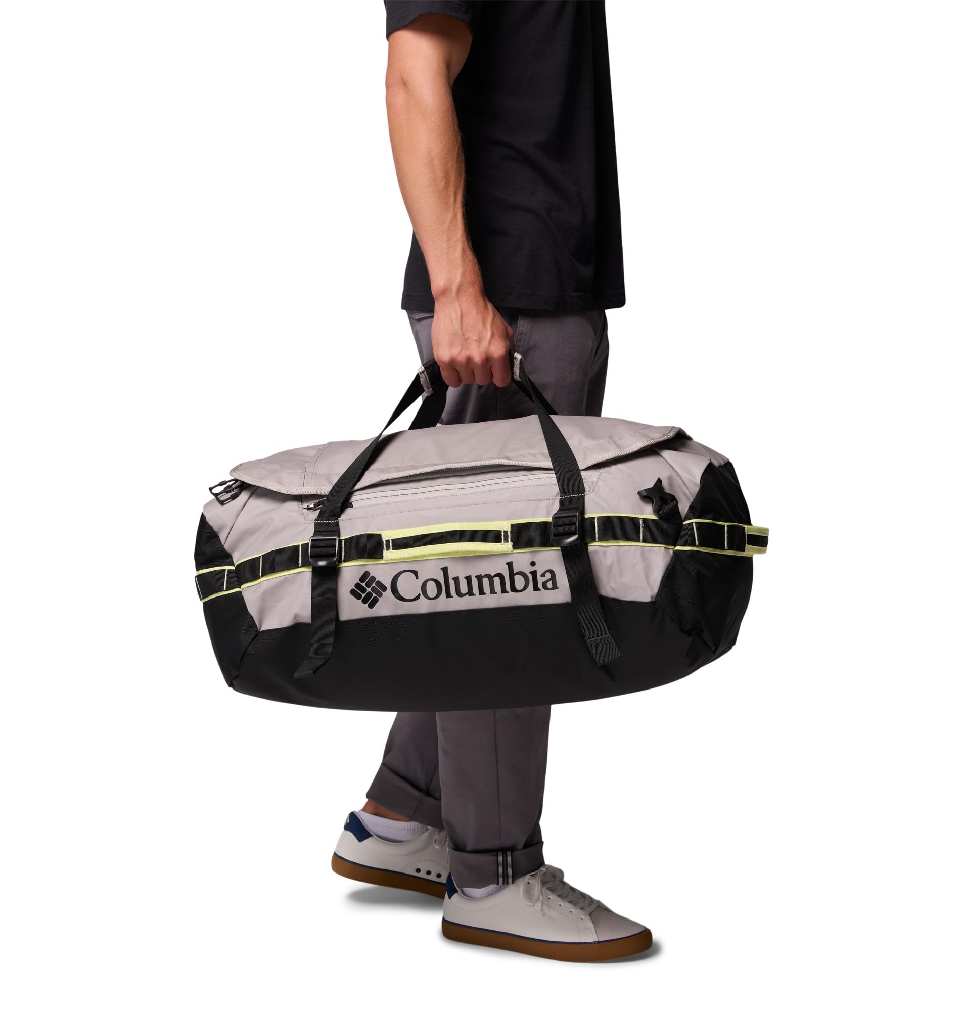 Columbia Landroamer Sac de Sport Unisexe 60 l, Gris Silex/Noir/Citron Haze, Taille Unique