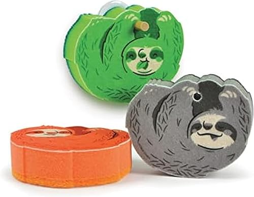 Genuine Fred, Slow Clean, Esponjas de cocina de perezoso, juego de 3, multicolor (5293123)