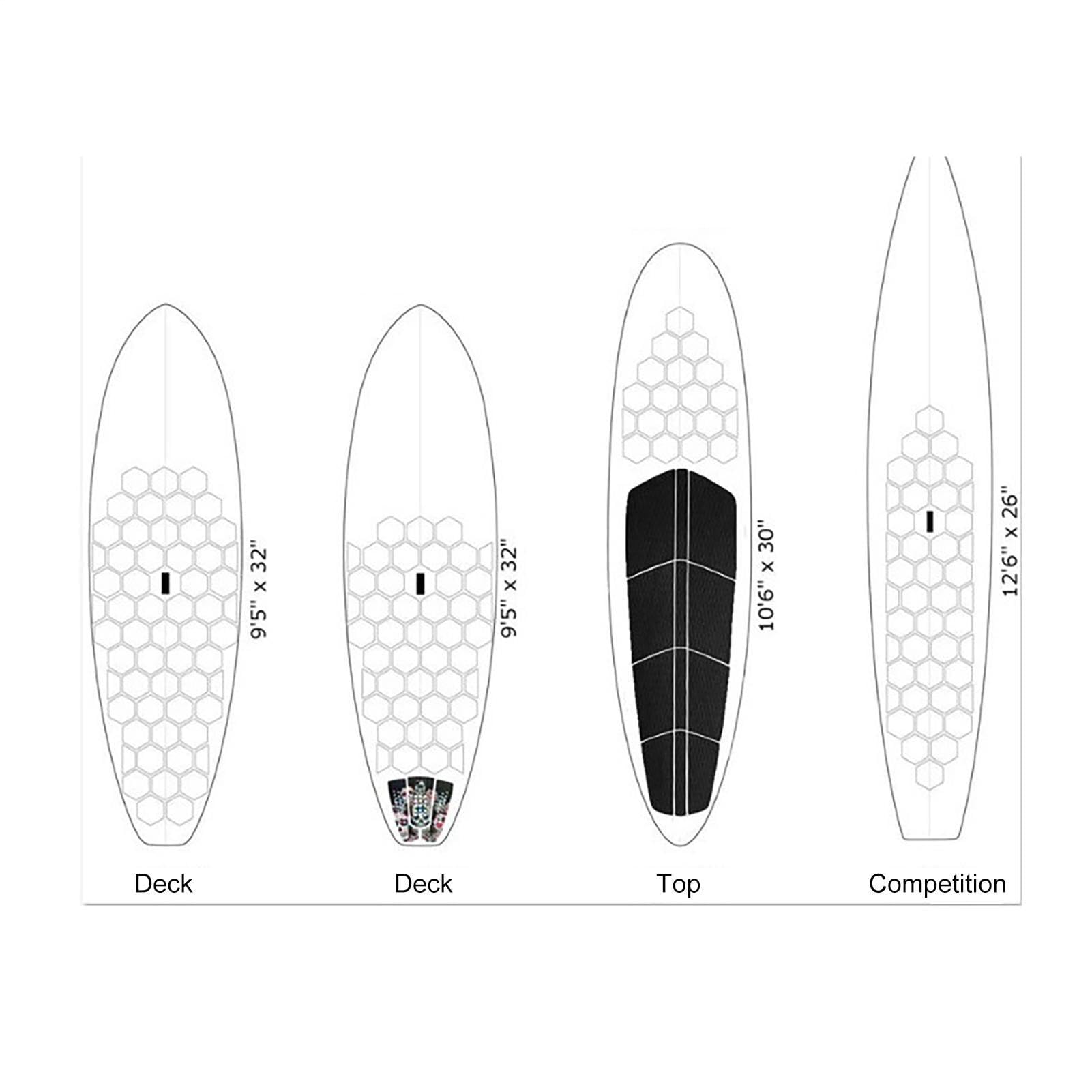 Tappetini Antiscivolo Da Skimboard Adesivi Esagonali Antiscivolo Da Deck | Pad di Trazione per Deck da Surf Adatto per Kayak, Pontone, Sport Estivi all'aperto, Paddleboard, Skateboard e Snowboard