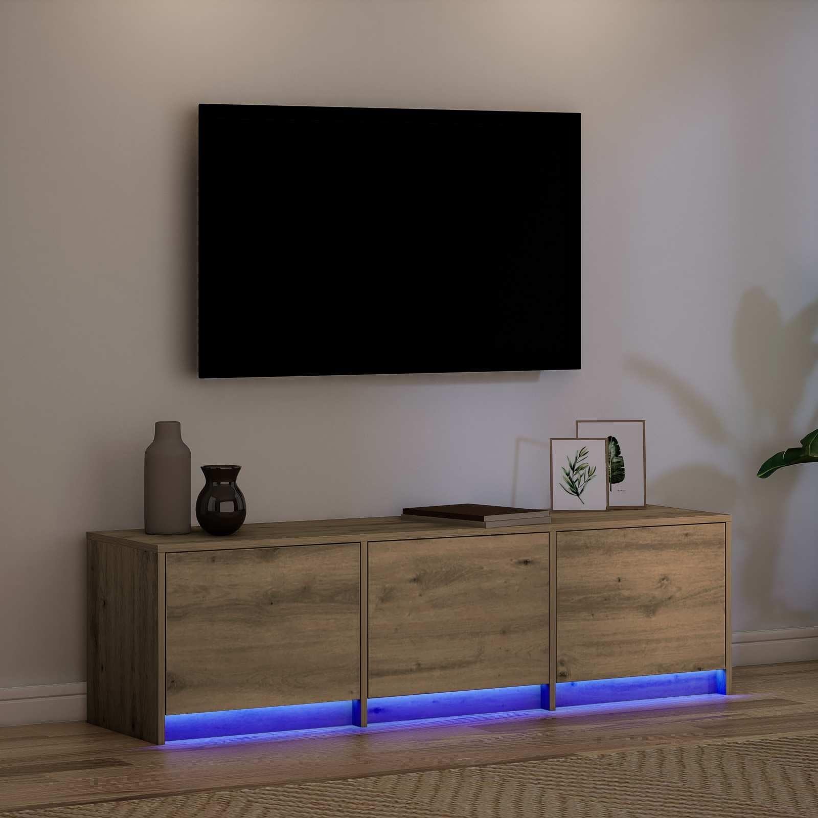 vidaXL Meuble TV Chêne Artisanal Bois d'ingénierie