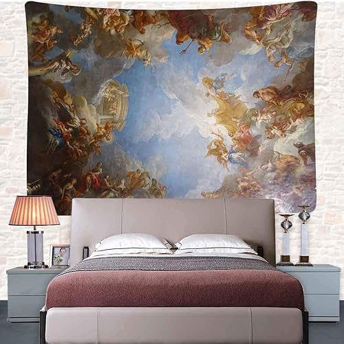 Miniatura 3 de UHOMETAP Tapices de decoración retro, Versalles Arte Francés Tapices Decorativos Pintura Europea Arte Decoración de Techo Apartamento Dormitorio