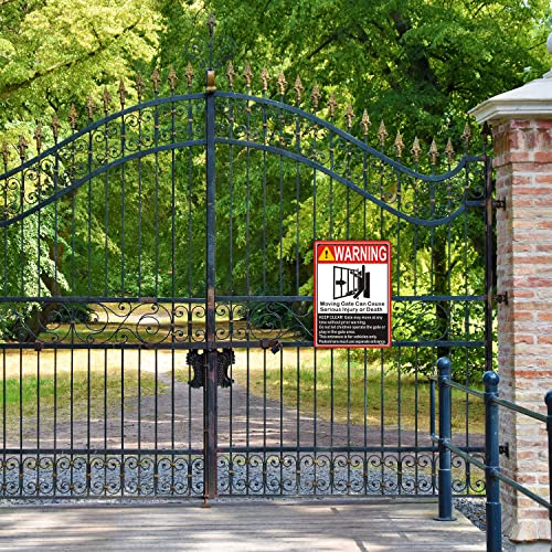 Afuven 2PAMGCSID1007 Moving Gate Sign Moving Gate Can Cause Serious Injury Or Death Sign 10"X 7 Inch Warning Door Safety Keep Clear Sign Metal Reflective Rust Free Aluminum Waterproof Easy Mounting Outdoor Use 2 Pack thumb #6