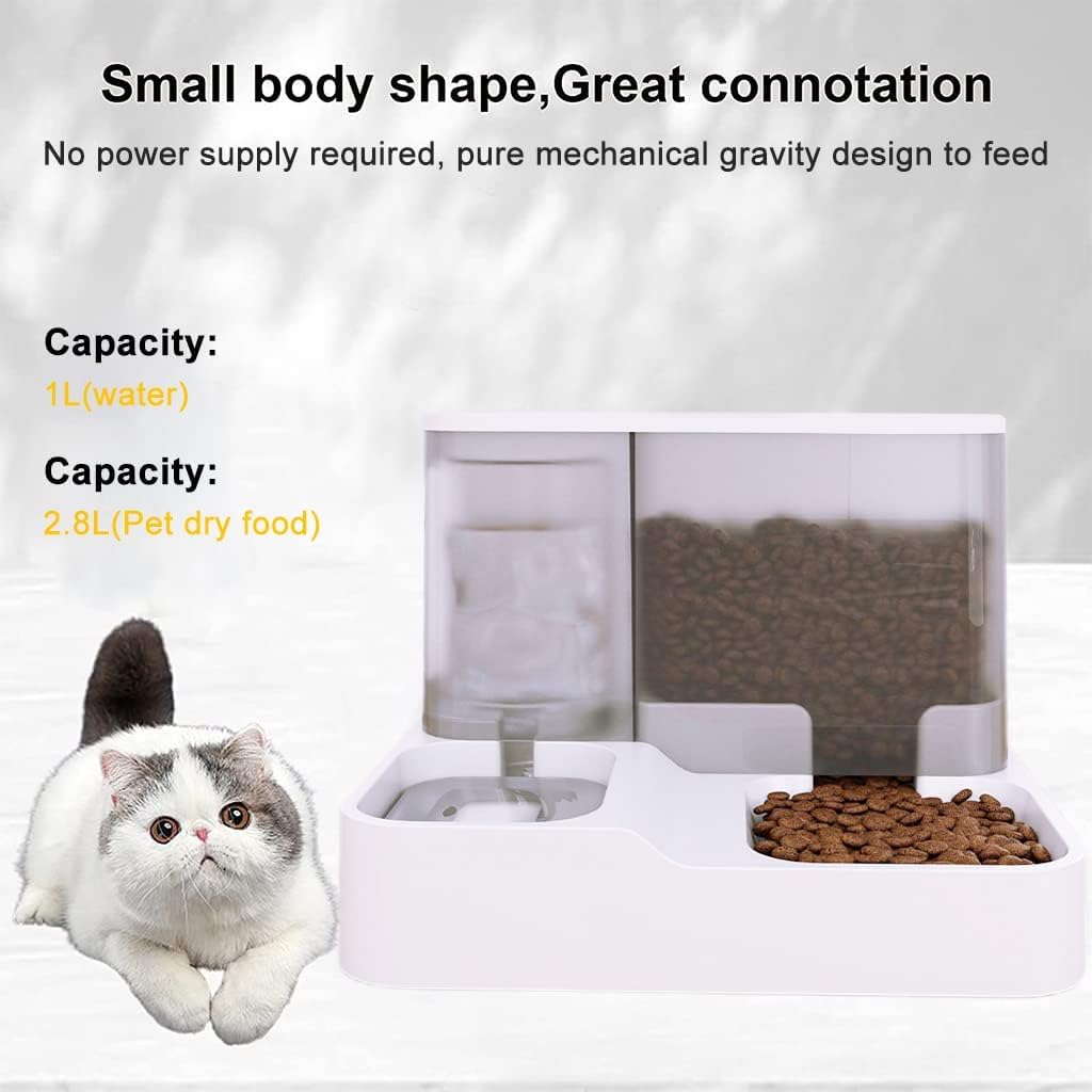2 in 1 Automatic Food Feeder and Water Dispenser Gravity Design Auto Feeding 3L | Cat Auto Dog Water Dispenser 1 L for Small Medium Big Dog Pets Puppy Kittens