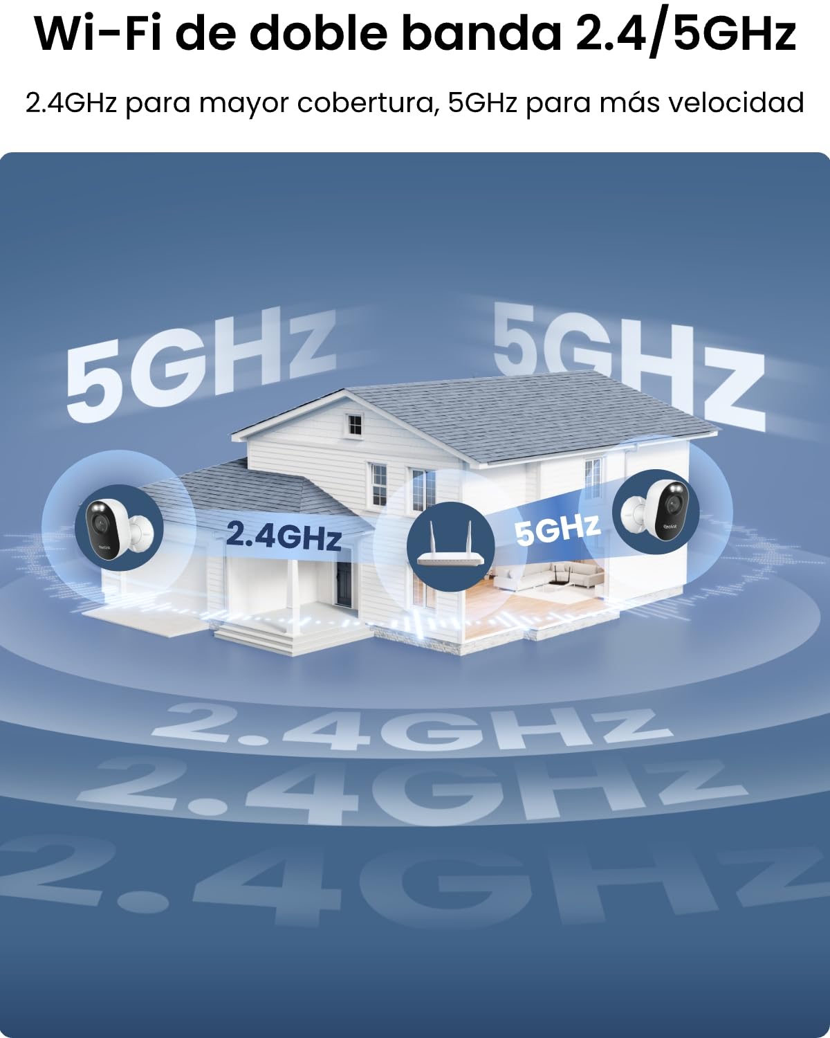 Reolink Lumus, Cámara de Seguridad Exterior 2K 4MP, Reflectores, Wi-Fi Banda Dual 2,4/5GHz, Enchufable, Detección de Movimiento con Alertas, Comunicación Bidireccional, Almacenamiento Local | Cámara WiFi Exterior, WiFi 2,4/5GHz, Detección Personas/Vehícul