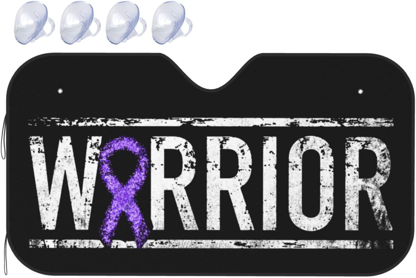 Stomach Cancer Warrior Aweareness Ribbon Foldable Car Windshield Sunshade Blocks Heat and Sun Glare Uv Rays