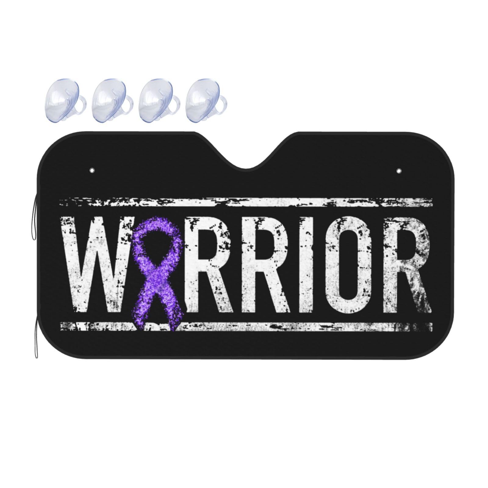 Stomach Cancer Warrior Aweareness Ribbon Foldable Car Windshield Sunshade Blocks Heat and Sun Glare Uv Rays