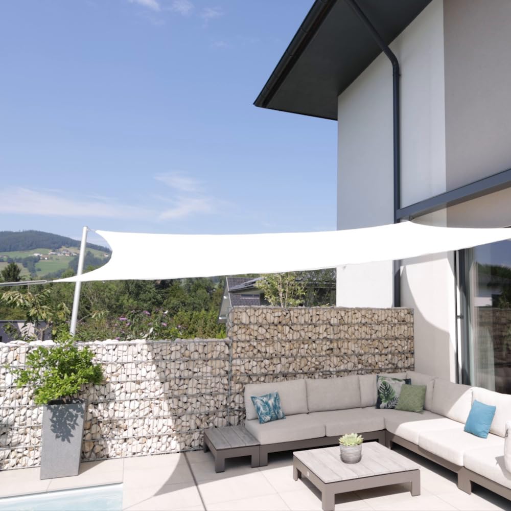 Windhager zagiel przeciwsłoneczny "CAPRI" prostokątny - biały - 3 x 4 m - żagiel zacieniający na taras lub balkon, osłona przeciwsłoneczna - przepuszczający wiatr i wodę