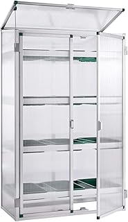 Beckmann Aussaat- & Anzuchthaus für Balkon & Terrasse – Premium Mini-Gewächshaus (87x44x140 cm) – Stabiles Alu-Pflanzenregal mit 6 mm Stegdoppelplatten & UV-Schutz – Inkl. Saatschalen & Belüftung