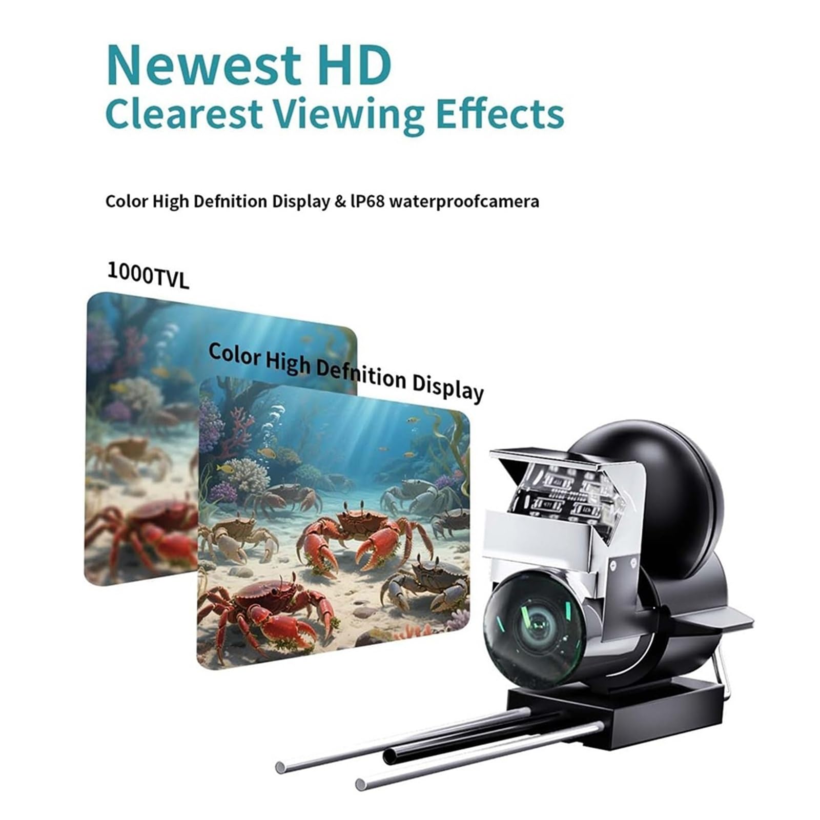Detector de Peces, PDA 1080P 4,3'' LCD buscador de Peces Profundidad portátil visión Nocturna