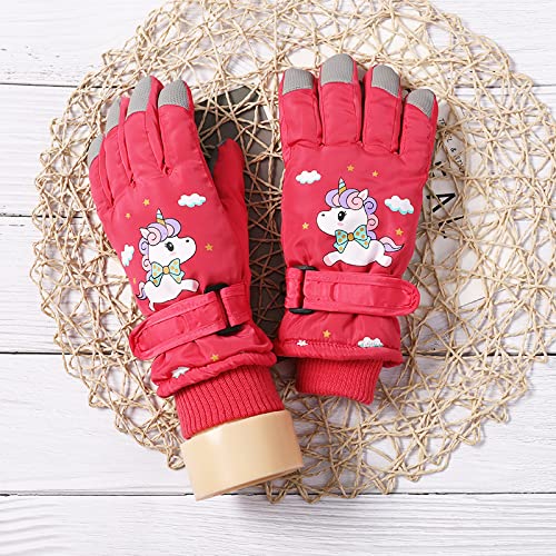 Kids Boys Cute Unicorn Girls Winter Mittens Waterproof Warm Fleece Lined Thermal Snow Ski Mitten Gloves2