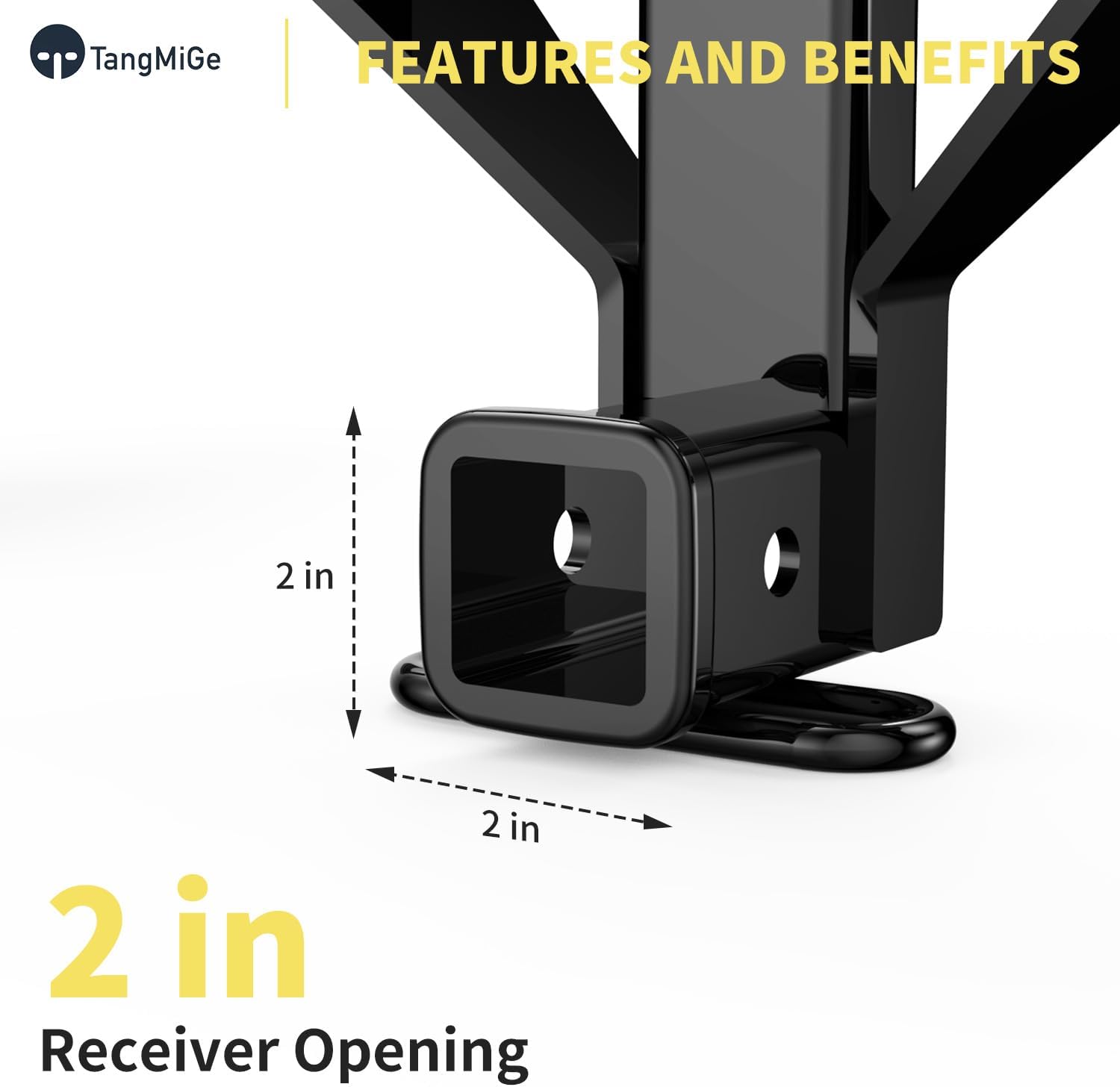 TangMiGe Class 3 Trailer Hitch, 2-Inch Receiver, Compatible with Ford Explorer and Lincoln Aviator 2020 2021 2022 2023 2024, Bright Black Color