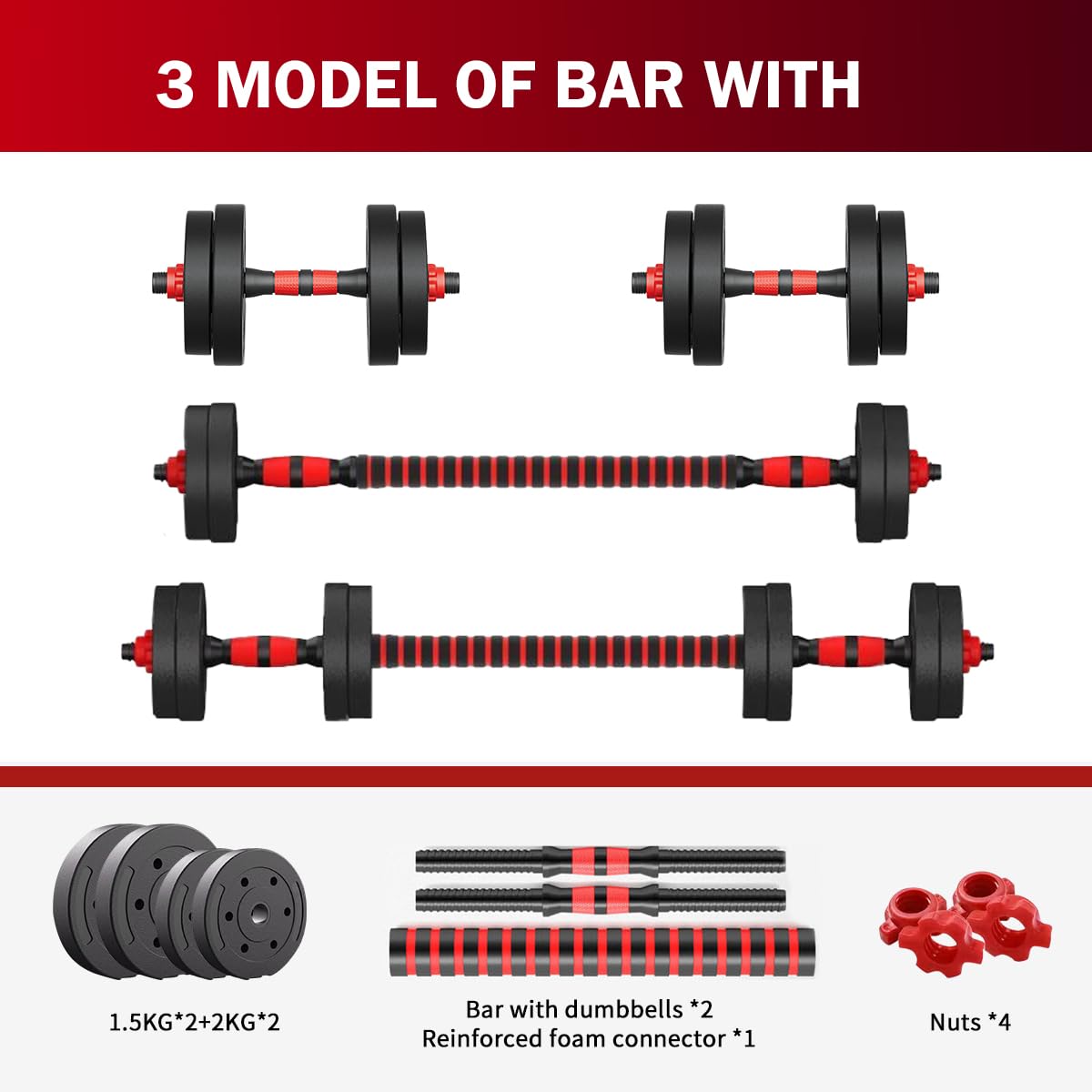 Kurz Hanteln Set, Hantelset für Männer & Frauen, ideal für Home Gym, Fitness, Krafttraining & Muskelaufbau, Kompakt, Praktisch und Platzsparend für Zuhause