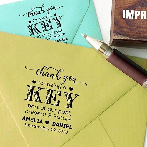 Miniatura 3 de Printtoo - Sello de madera con diseño de Opner personalizado con texto "Thank You for Being A Key Rubber Custom Stamper" (1.9 in)