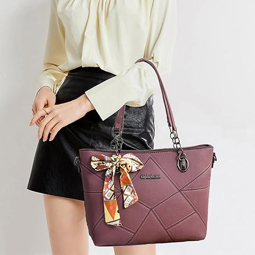 Miniatura 5 de Nevenka - Bolsos para mujer con asa superior de piel sintética cruzado de hombro Completamente negro, Negro, Gris, Rosado claro, Púrpura/Ombre