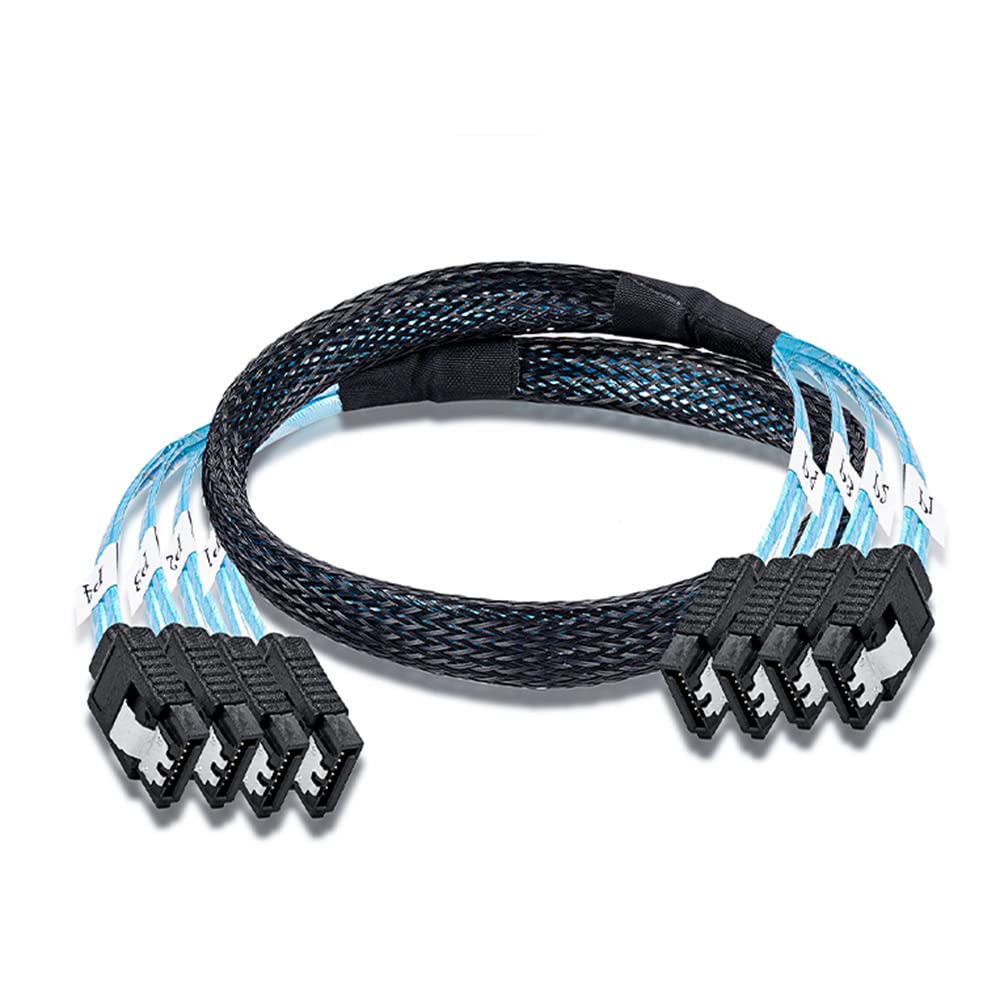 WLGQ SATA-SATA 4X4 4SATA-4SATA Array Hard Disk Cable Server Hard Disk Cable（0.5m）-image-1