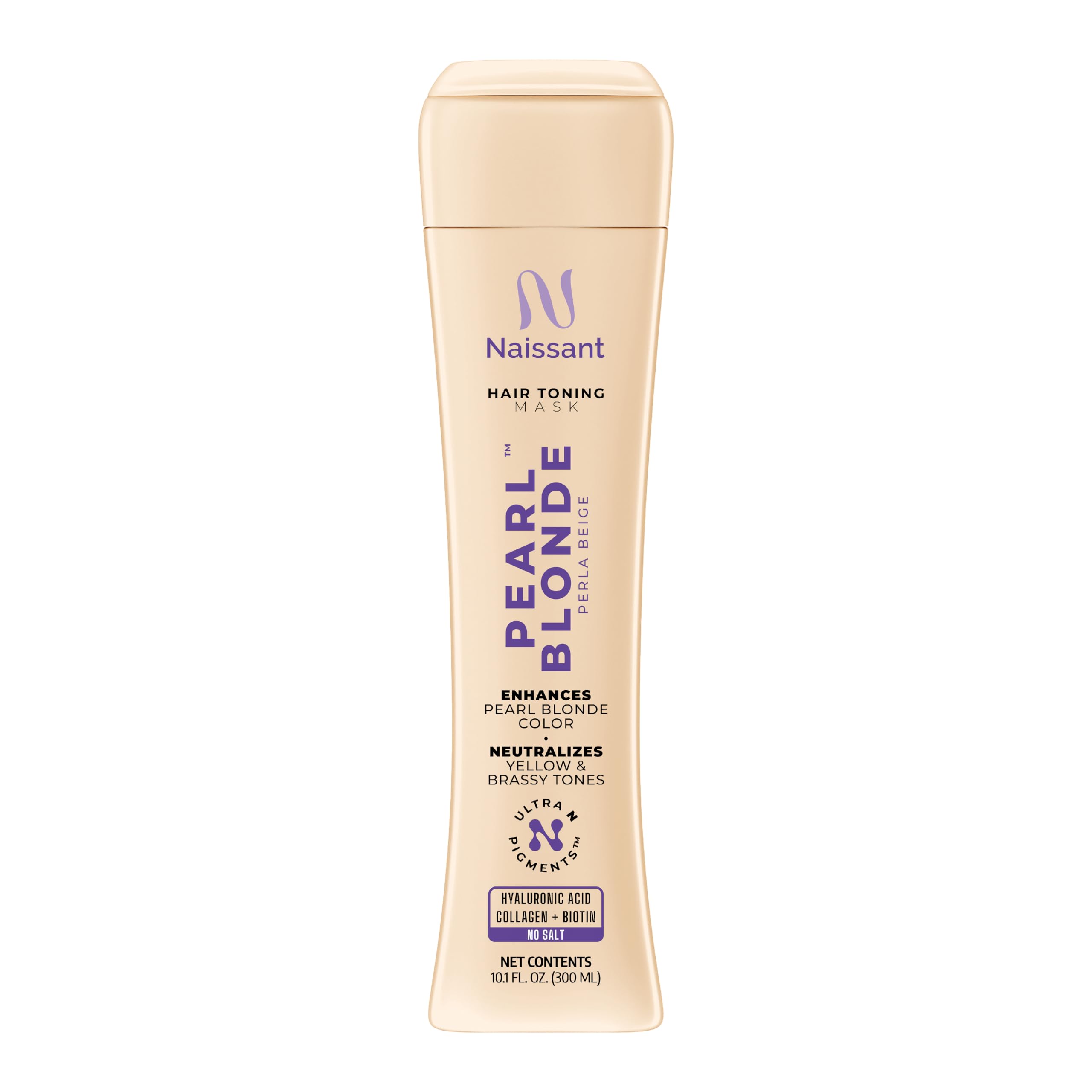 naissant Perla Beige Hair Purple Toning Mask | Eliminates Brassiness | Neutralizes Yellow & Orange Tones | Paraben, Ammonia & Sulfate Free | Pro-Vitamin B5, Olive Oil & Honey (Perla Beige) 10.1 Fl Oz