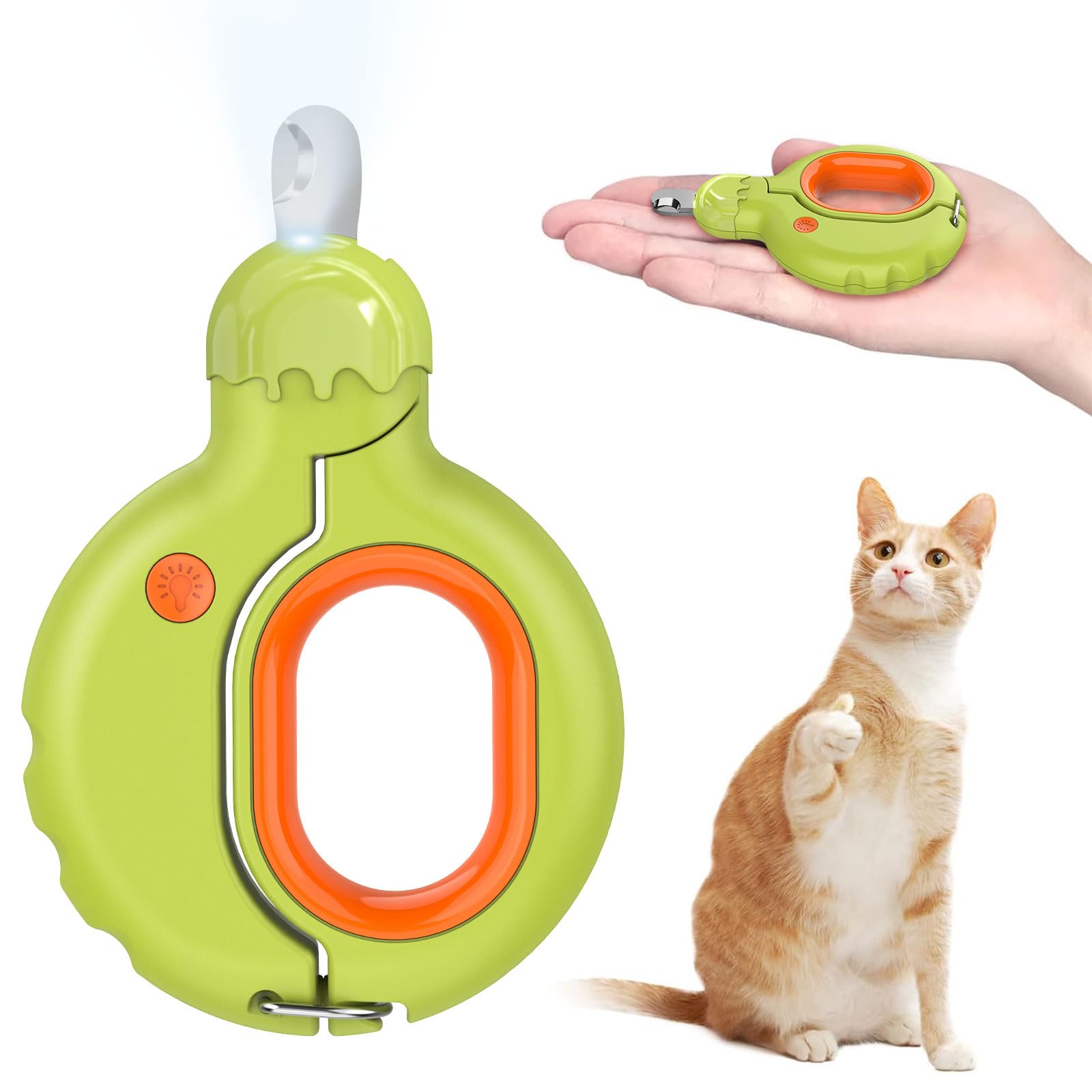 BIRDTOBR Cortauñas para Perro y Gato, Cortaúñas para Mascotas con Luz LED, Acero Inoxidable Alicates Uñas Profesionales para Gatos, Perros, Conejos, Mascotas Medianas y Pequeñas