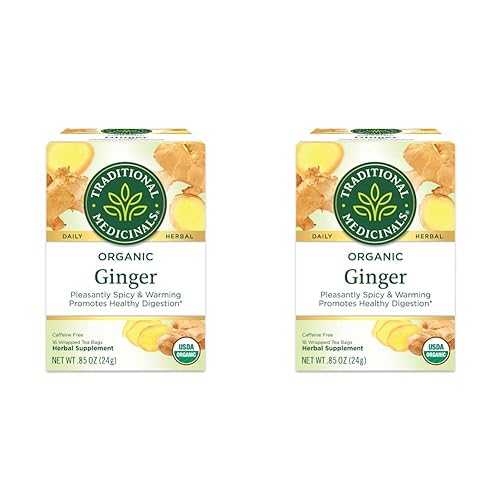 Miniatura 1 de Traditional Medicinals Té de hierbas de jengibre orgánico, promueve la digestión saludable, (paquete de 2)  16 bolsas de té