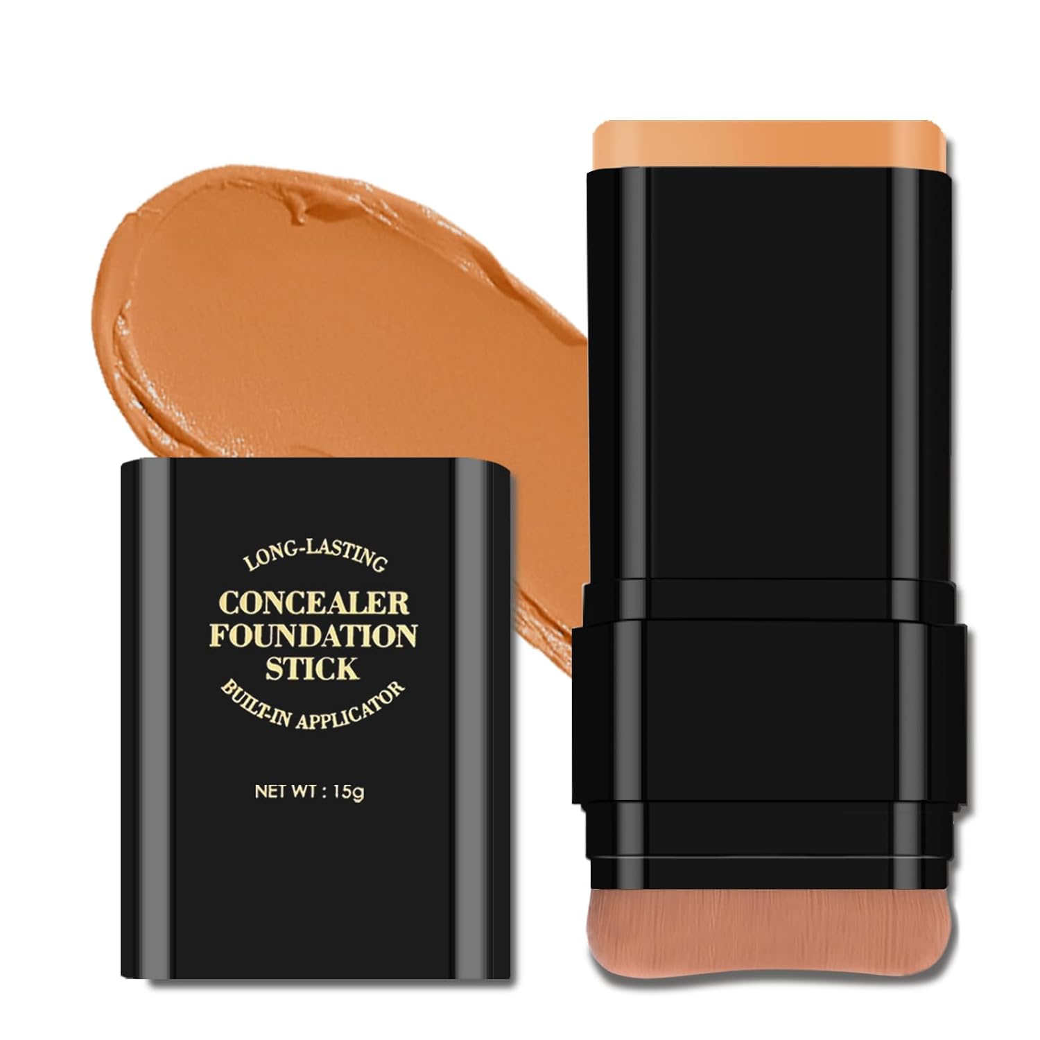 KYDA 2-in-1 Concealer Foundation Stick Eraser Foundation Stick with Soft Brush Creamy Smooth Base Makeup Lightweight Brightening Contouring