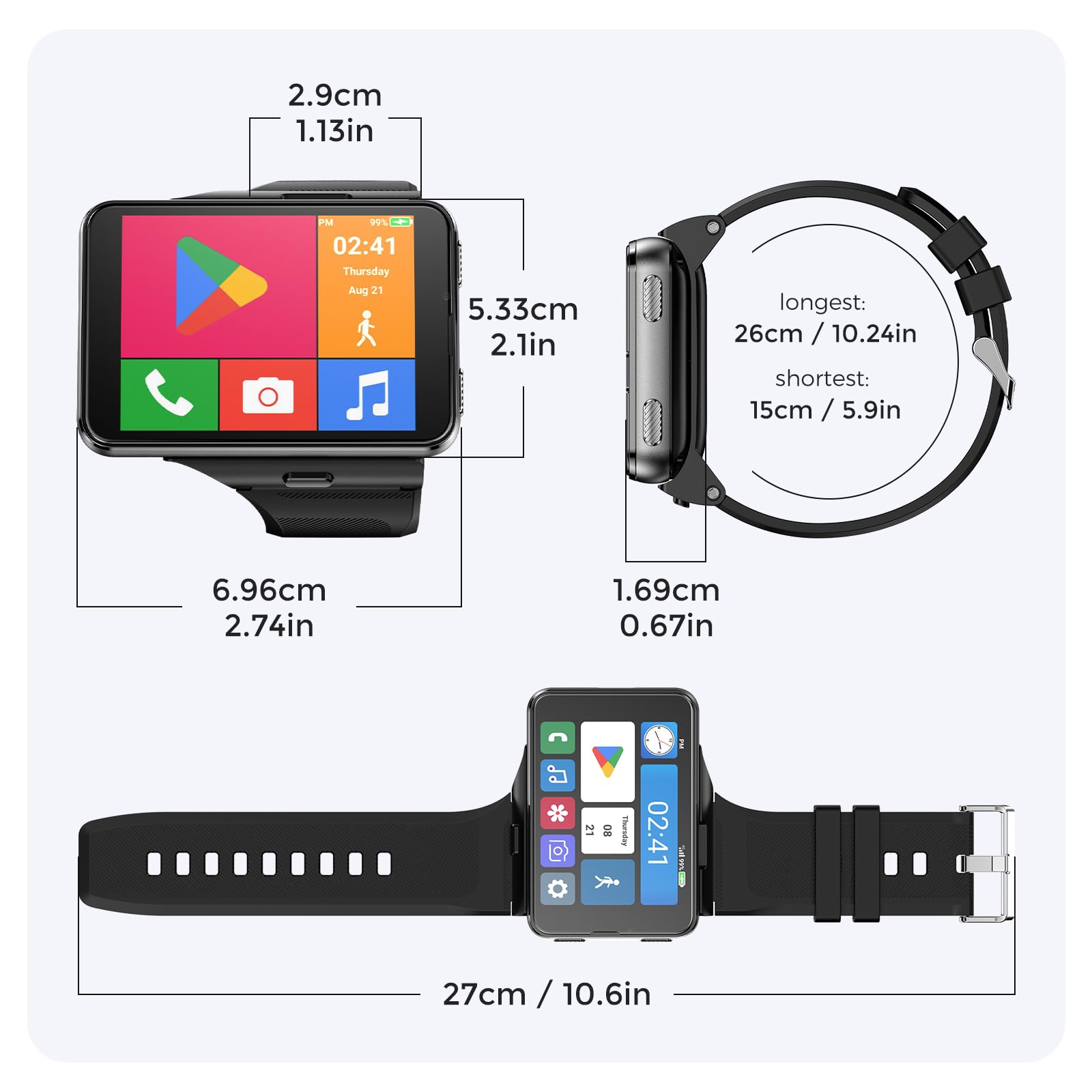 Orologio Intelligente Uomo Donna,2,88" Smartwatch 5G con Chiamate Bluetooth e Notifiche, 100+ Modalità Sportive, Monitor Cardiaco, GPS e Doppia Fotocamera,Android e iOS (Grigio)