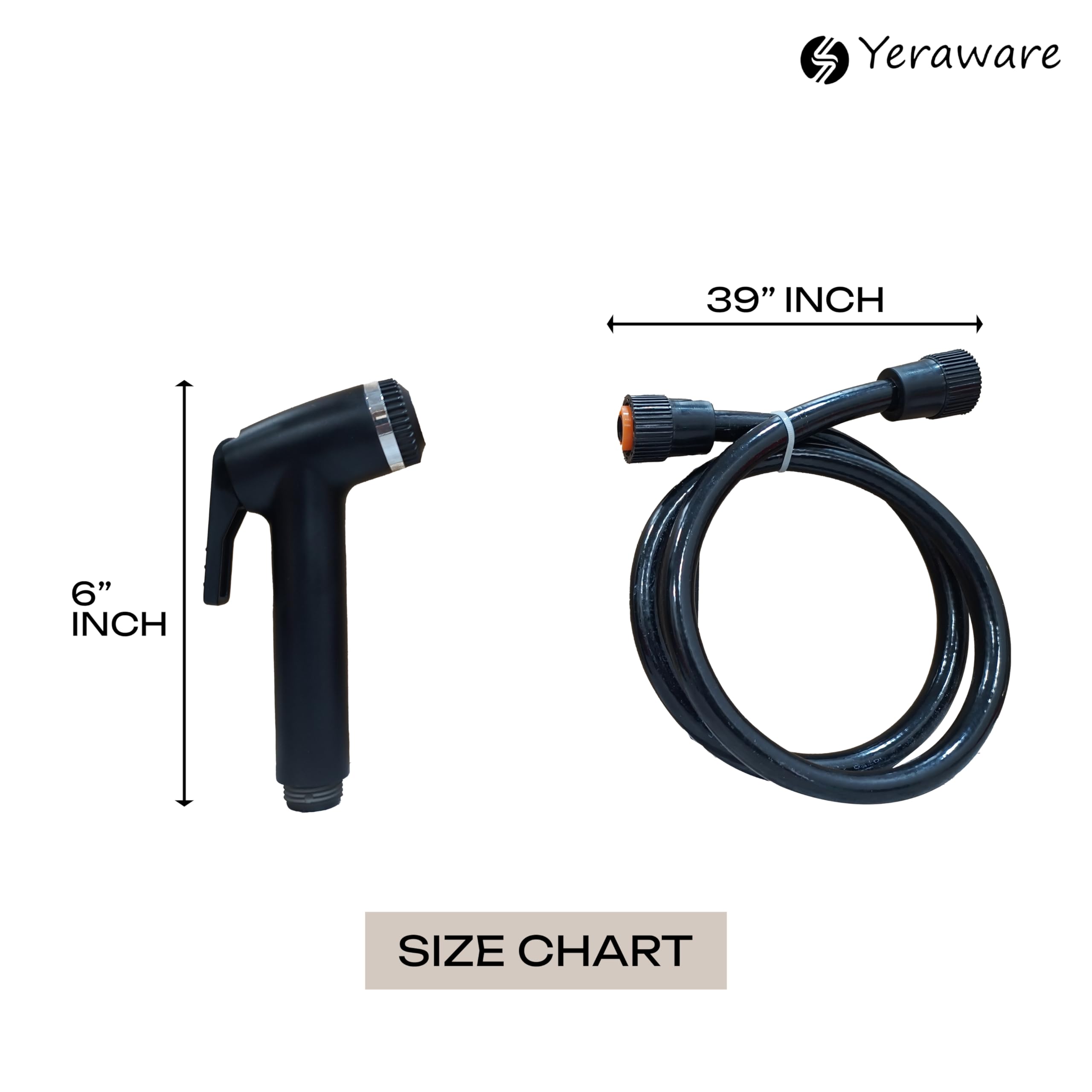 YERAWARE Handheld Jet Spray with Hose Pipe, Wall Stand & Screws | High Pressure Toilet Bidet Sprayer Set | Multipurpose Bathroom Hand Spray (39 Inch) 4