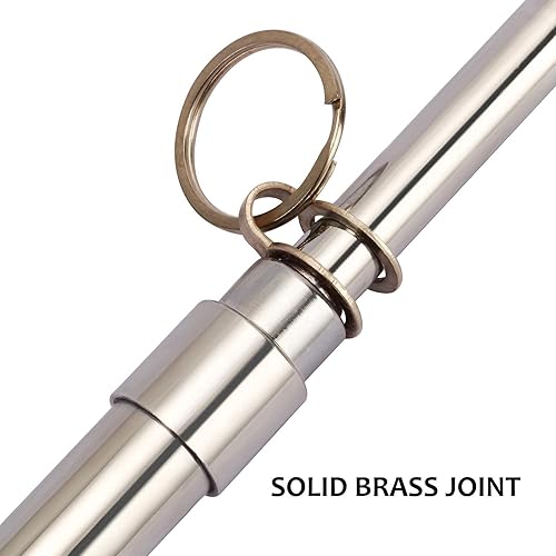 Miniatura 4 de Measureman Calibre de neumáticos de camión de doble cabezal resistente, 2 piezas, cuerpo de latón macizo, tobogán de aluminio, con gancho, rango de