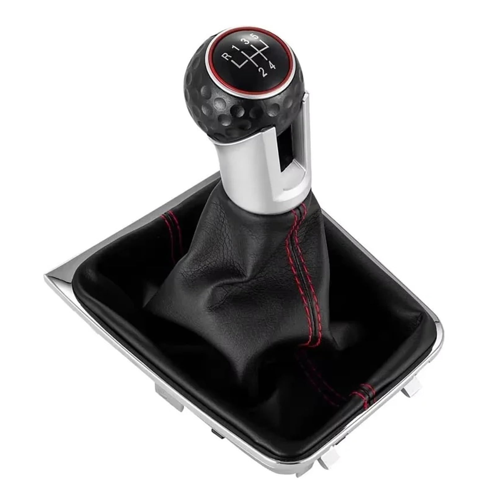 Qmtvfsrh 5 Speed Red Line Car Gear Shift Knob 5/6-Speed Gear Stick Shift Knob With Boot For Golf 7 A7 Mk7 Gti Gtd 2013-2018 Lhd(5 Speed Red Line)