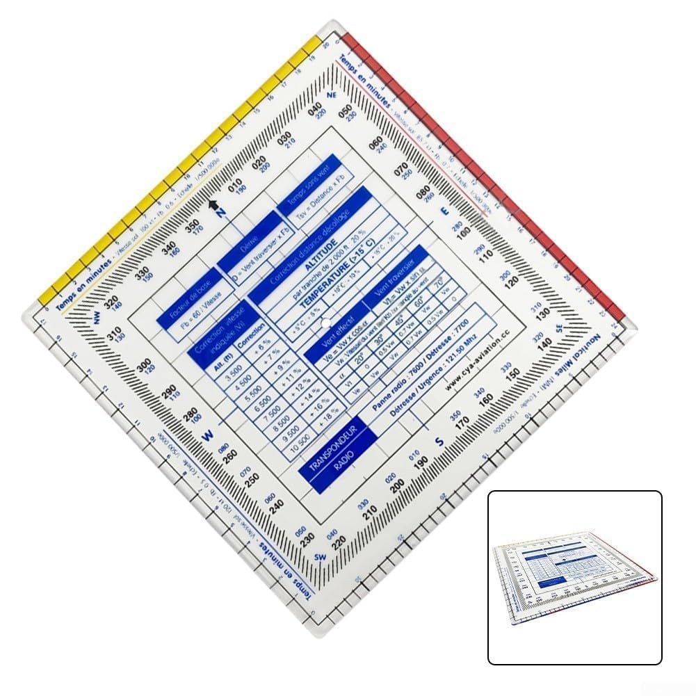 Règle de Navigation aéronautique, rapporteur, tracé de Carte, Outil de Mesure pour étudiants, Pilotes, navigateurs, étalonnage précis, Règle de Vol en Plastique
