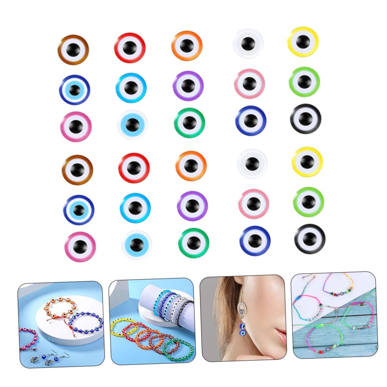 DOITOOL 3 Cajas Kit de Compartimentos de Cuentas de Ojo Turco para Manualidades Abalorios DIY para Pulseras Collares y Accesorios de Joyería Artesanal
