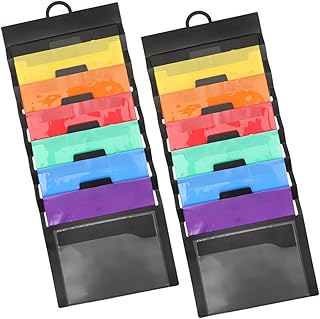 Parliky Bolsa Organizadora De Archivos Colgante 2 Compartimentos Para Guardar Documentos Gran Apertura Fácil Acceso Color Tamaño A4 6 Compartimentos
