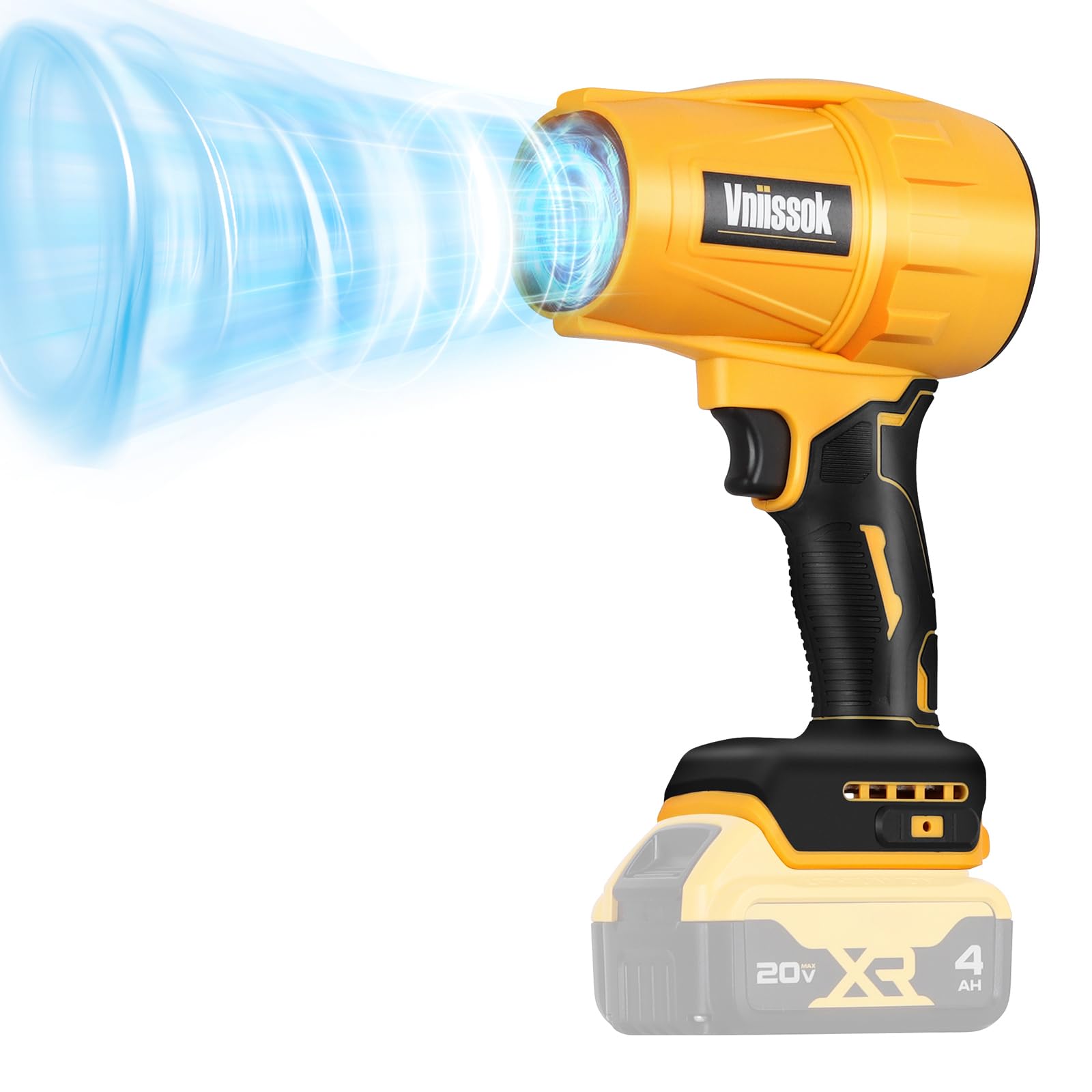 Electric Cordless Leaf Blower Dust Blower for DEWALT 20V Battery, High-Speed Motor Handheld Jet Fan Air Blower for Patio Cleaning, Lawn Care, Blowing Leaves and Dust (Brushed Leaf Blower)