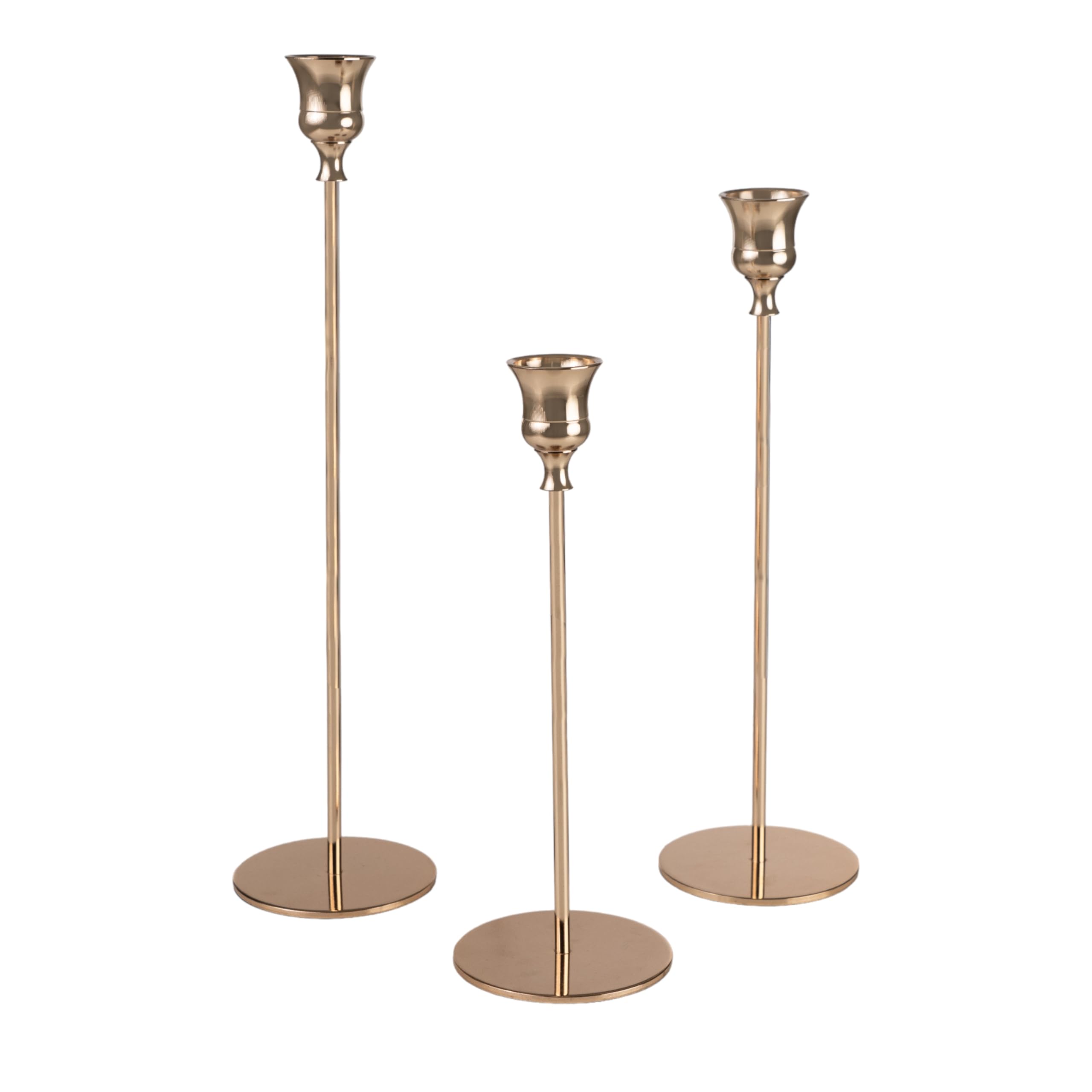 SET 3 PORTAVELA METAL DORADO