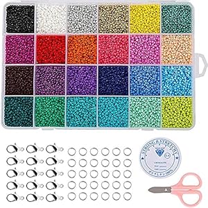 Mini-glasparelset, runkleuren rocailles kralen om te knutselen, sieraden kralen om te rijgen, 3 mm met 14400 stuks…